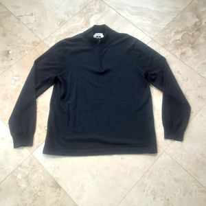 Joseph Abboud 100% Extrafine Merino Wool Heather Grey Zipneck Sweater, NOSWOT